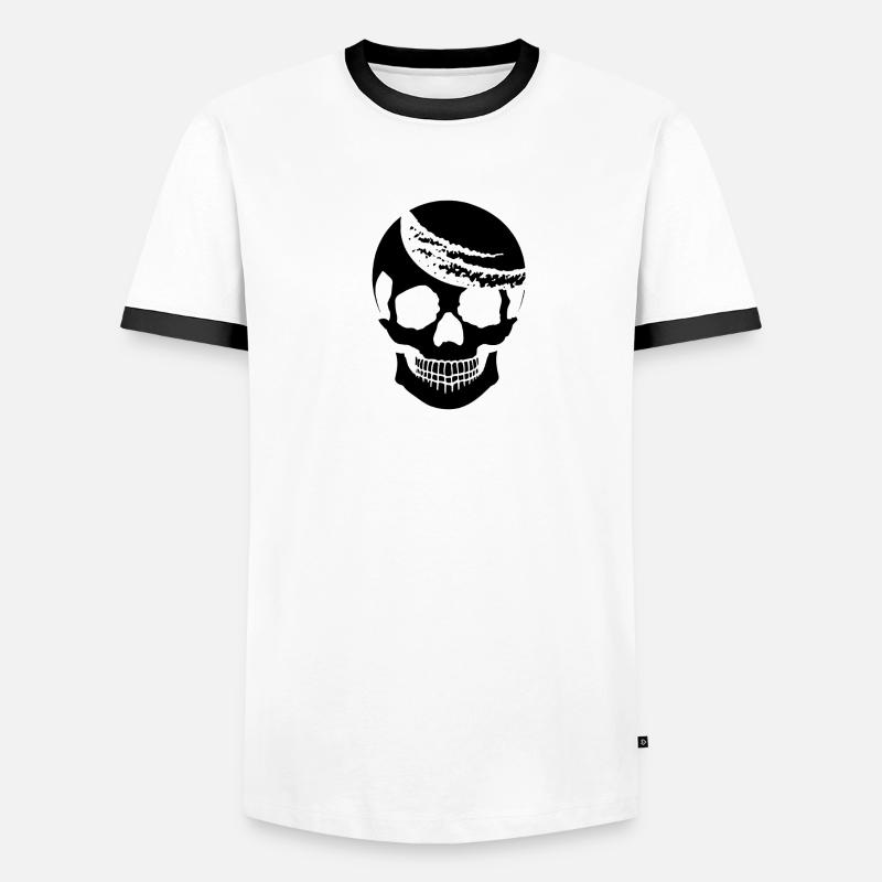 Conception propre du crâne vectoriel noir T-shirt contrasté Homme