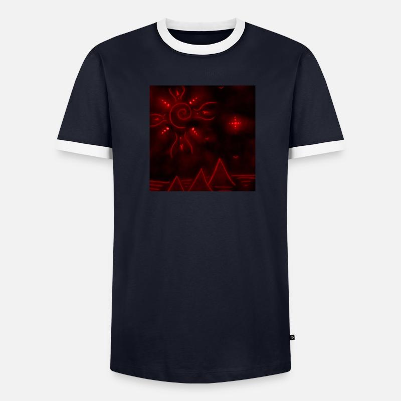 SOLEIL ET PYRAMIDES ROUGES T-shirt contrasté Homme