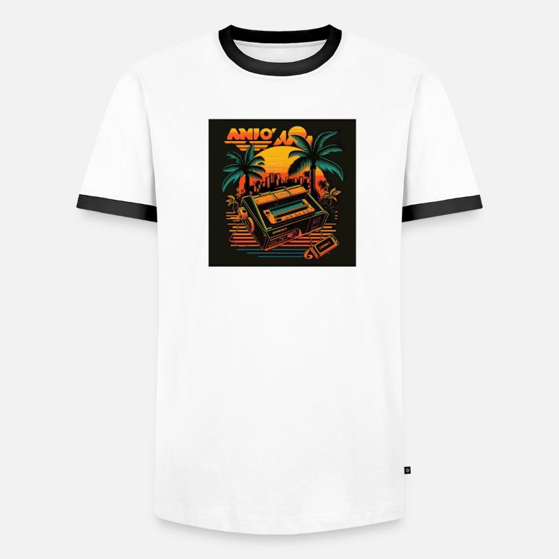 Retro 2 Männer Kontrast-T-Shirt