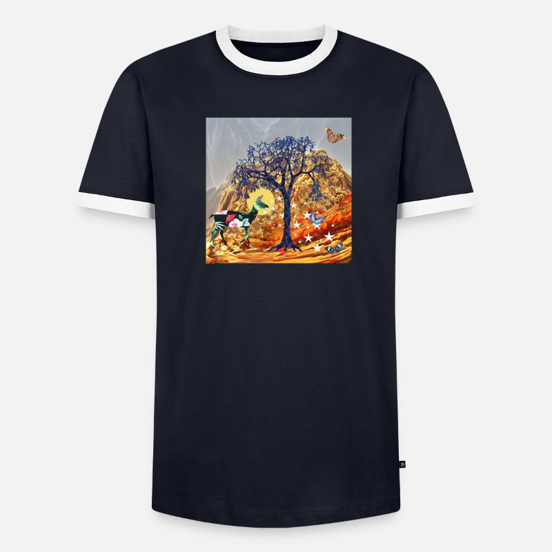 Magischer Baum Männer Kontrast-T-Shirt
