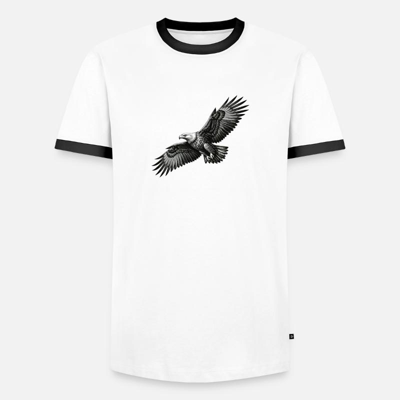 Le pygargue à queue blanche en vol - un symbole de liberté T-shirt contrasté Homme