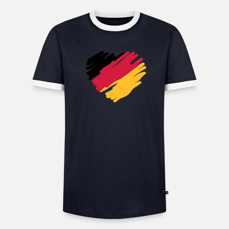 german heart T-shirt contrasté Homme