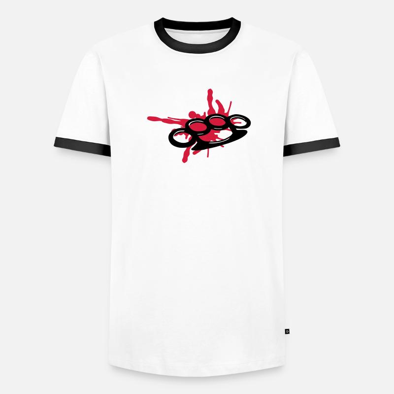 Schlagring Blut Männer Kontrast-T-Shirt