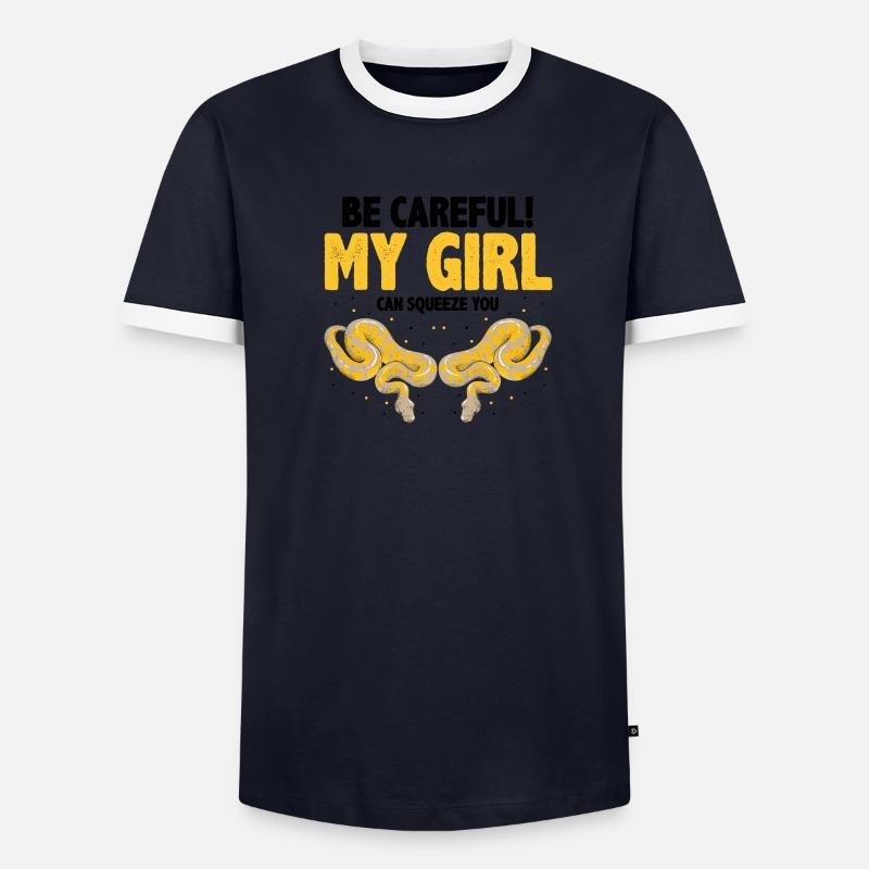 King python design pour les amateurs de serpents T-shirt contrasté Homme