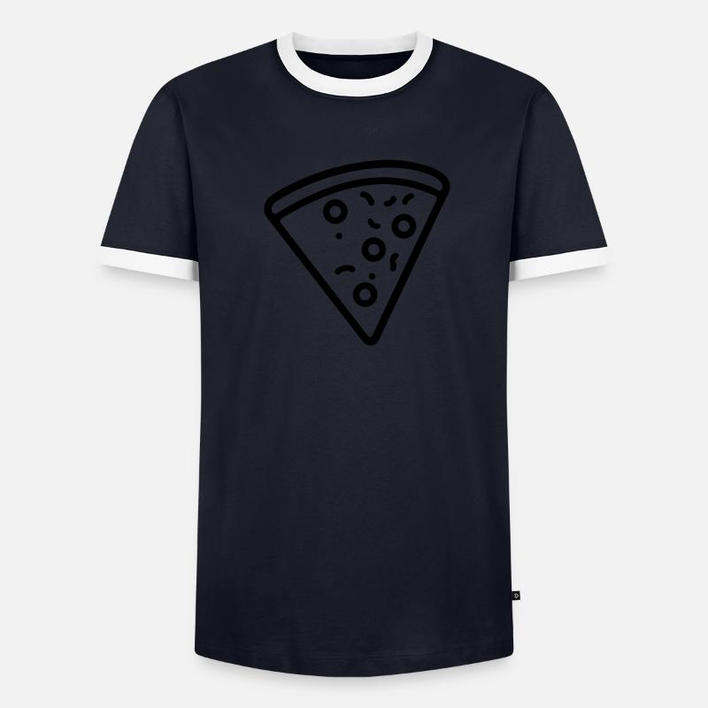 Pizzastück Männer Kontrast-T-Shirt