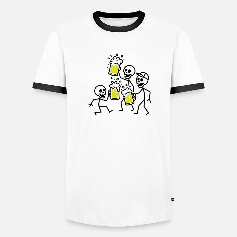 Squelette de l’équipe de la bière T-shirt contrasté Homme