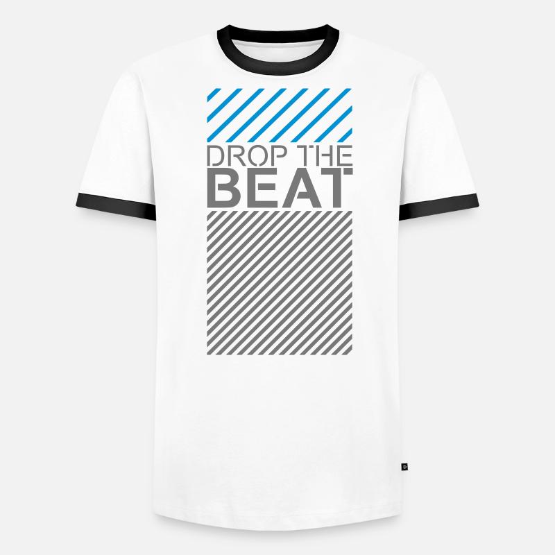 DROP THE BEAT Dubstep Acid Techno Tech House Men's Ringer Shirt
