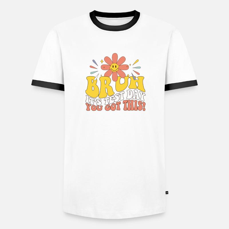 Bruh C’est le jour du test, vous avez cet élève enseignant T-shirt contrasté Homme