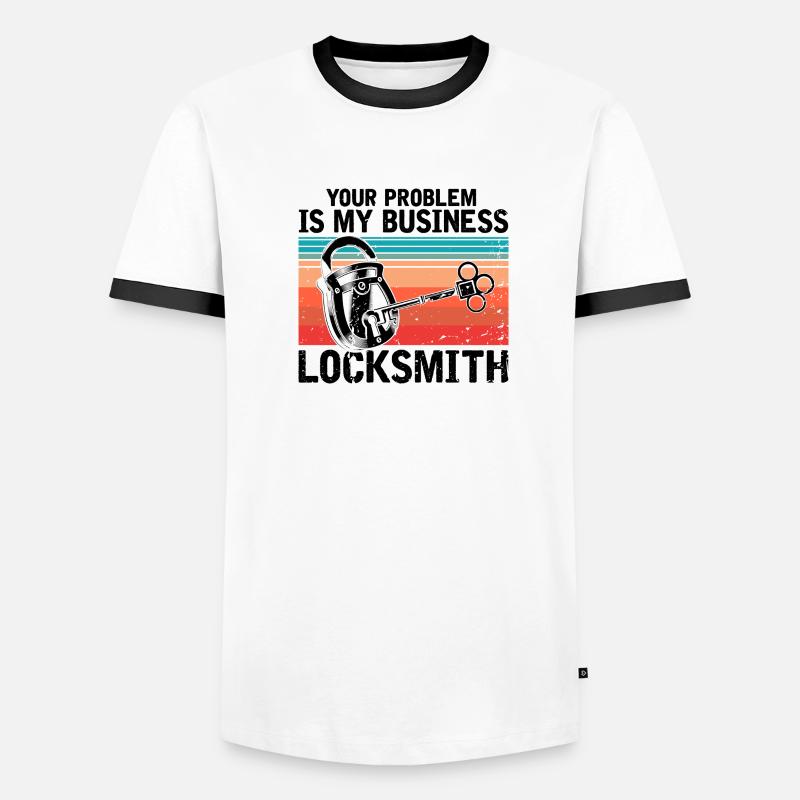 Pas de clé pas de problème de conception du service de verrouillage T-shirt contrasté Homme