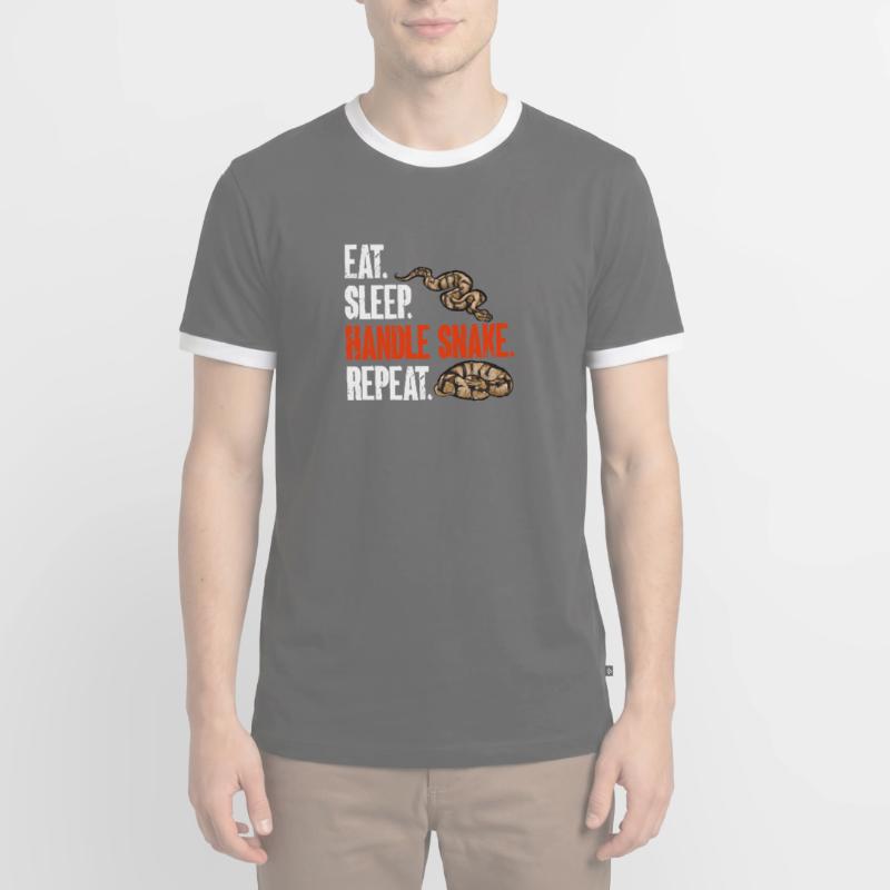 Ball Python Snake King Python T-shirt contrasté Homme