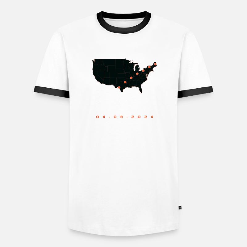 Total Solar Eclipse Map Path of Totality Lover Men's Ringer Shirt