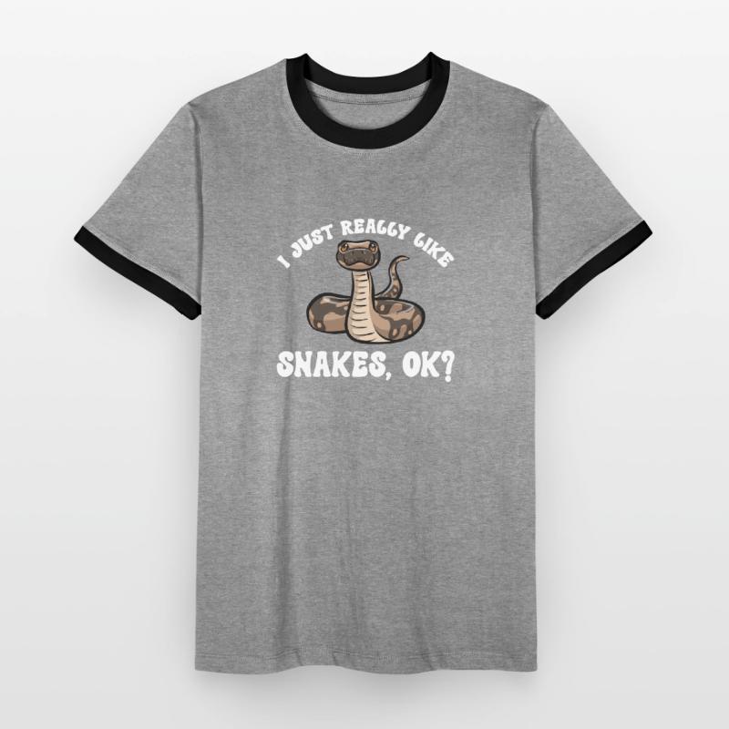 Ball Python Snake King Python Men's Ringer Shirt