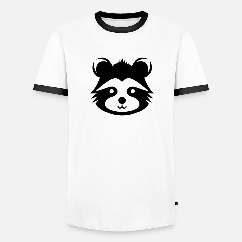 Panda-Kopf Männer Kontrast-T-Shirt