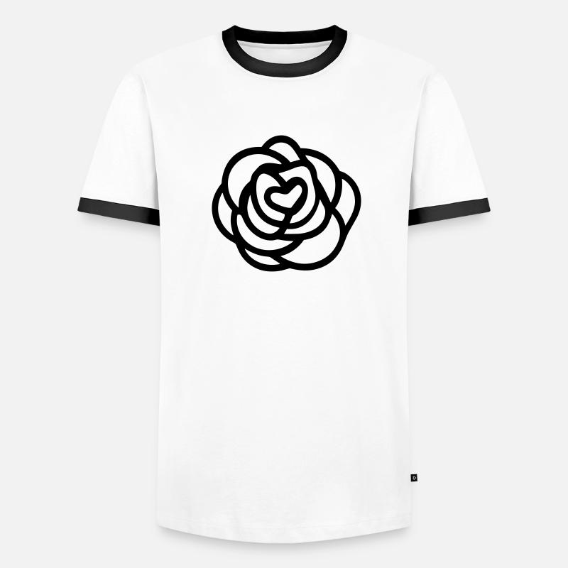 Rosa Blume Männer Kontrast-T-Shirt