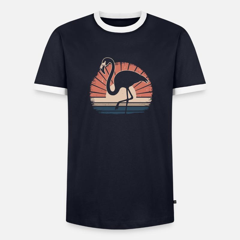 Flamingo Männer Kontrast-T-Shirt