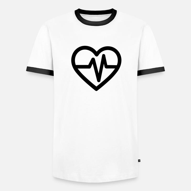 Herzschlag Männer Kontrast-T-Shirt