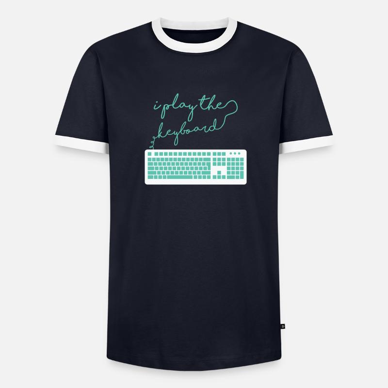 I play the Keyboard funny Programmer Hacker Männer Kontrast-T-Shirt