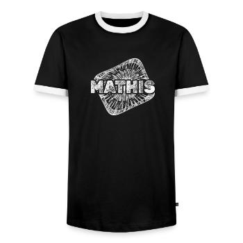 Stardust Mathis - Men's Ringer Shirt - black/white - Front - AI Model Female 172 light (172cm) & AI Model Male 178 light (178cm)