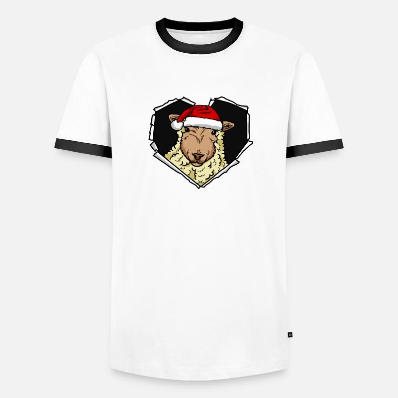Sheep crack torn perforated cap Men's Ringer Shirt