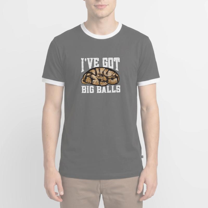Ball Python Snake King Python T-shirt contrasté Homme