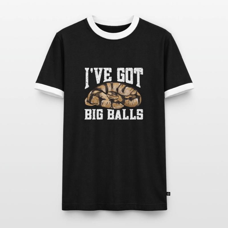 Ball Python Snake King Python T-shirt contrasté Homme