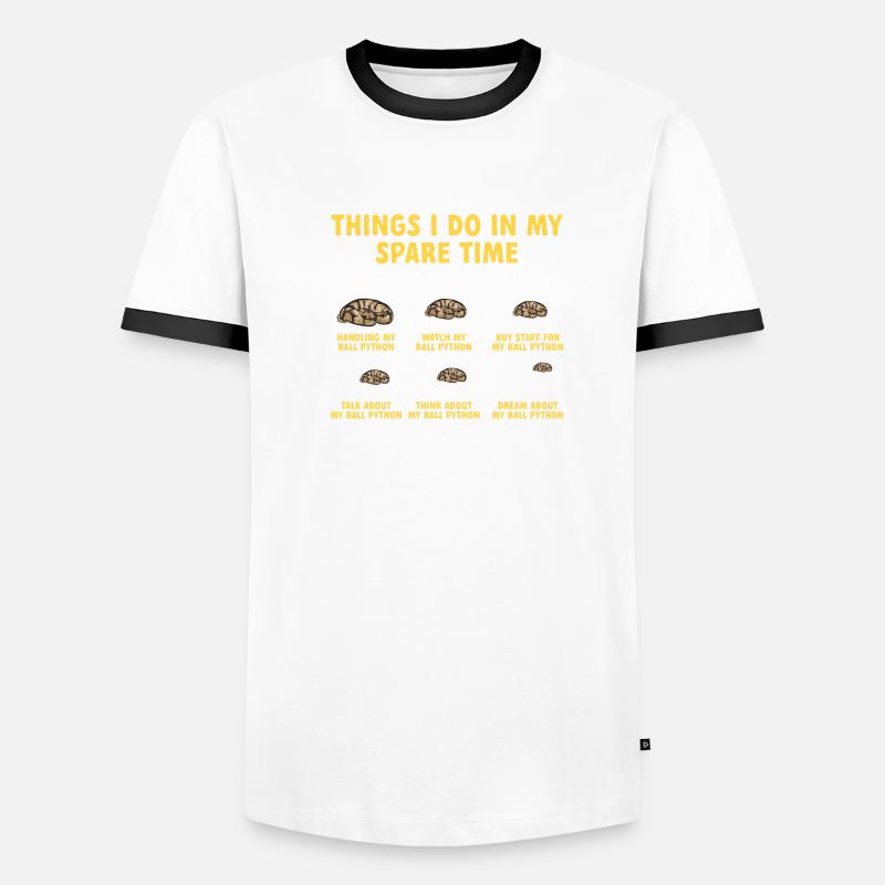 Ball Python Schlange Königspython Männer Kontrast-T-Shirt