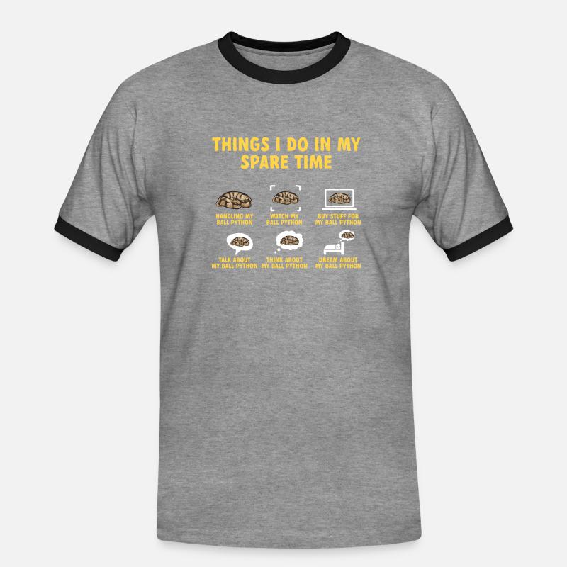 Ball Python Snake King Python - T-shirt contrasté Homme - gris chiné/noir