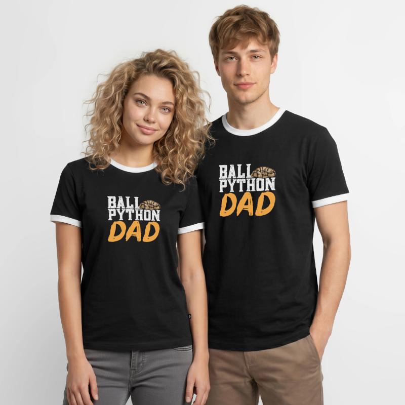 Ball Python Snake King Python T-shirt contrasté Homme