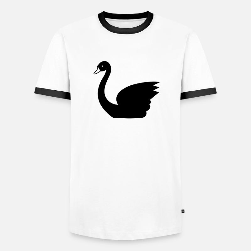 Schwan Männer Kontrast-T-Shirt