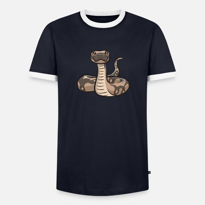 Ball Python Schlange Königspython Männer Kontrast-T-Shirt