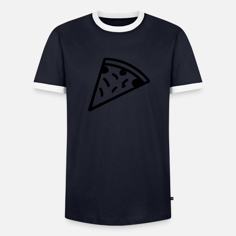 Pizzastück Männer Kontrast-T-Shirt