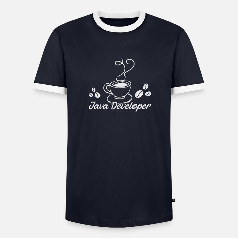 Java Developer with Coffee - T-shirt contrasté Homme - undefined