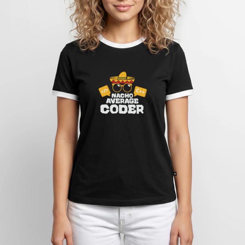 Nacho Average Coder Coding Taco Mexican Programmer Männer Kontrast-T-Shirt