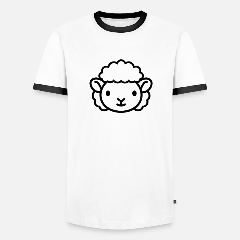 Schaf Männer Kontrast-T-Shirt