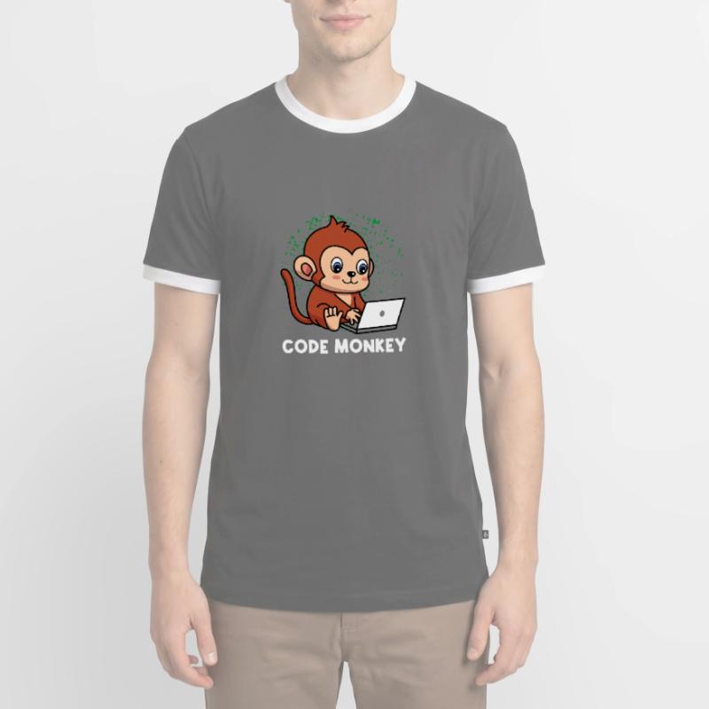 Code Monkey Programming Coder Computer Geek Develo Männer Kontrast-T-Shirt