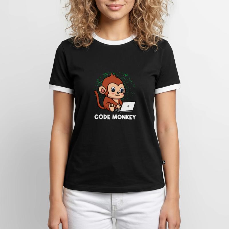 Code Monkey Programming Coder Computer Geek Develo Männer Kontrast-T-Shirt