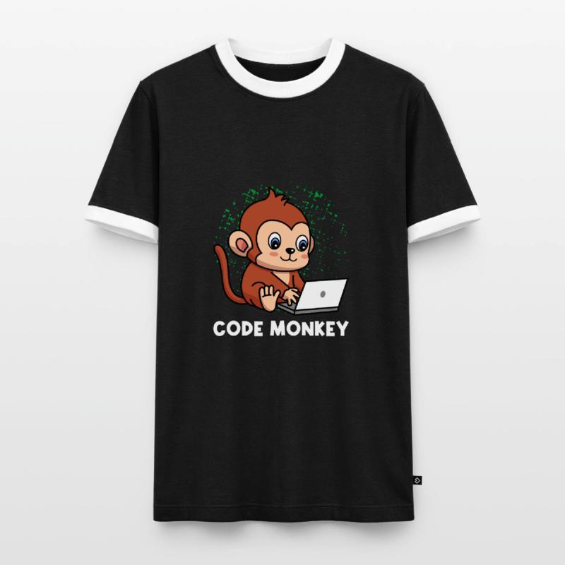 Code Monkey Programming Coder Computer Geek Develo Männer Kontrast-T-Shirt