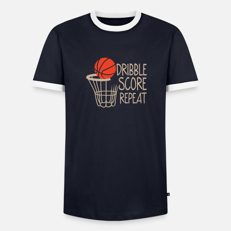 Dribble Score Repeat 4 Men's Ringer Shirt