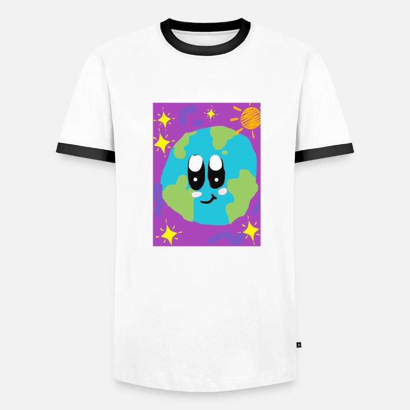 Drôle d’image, Terre heureuse T-shirt contrasté Homme