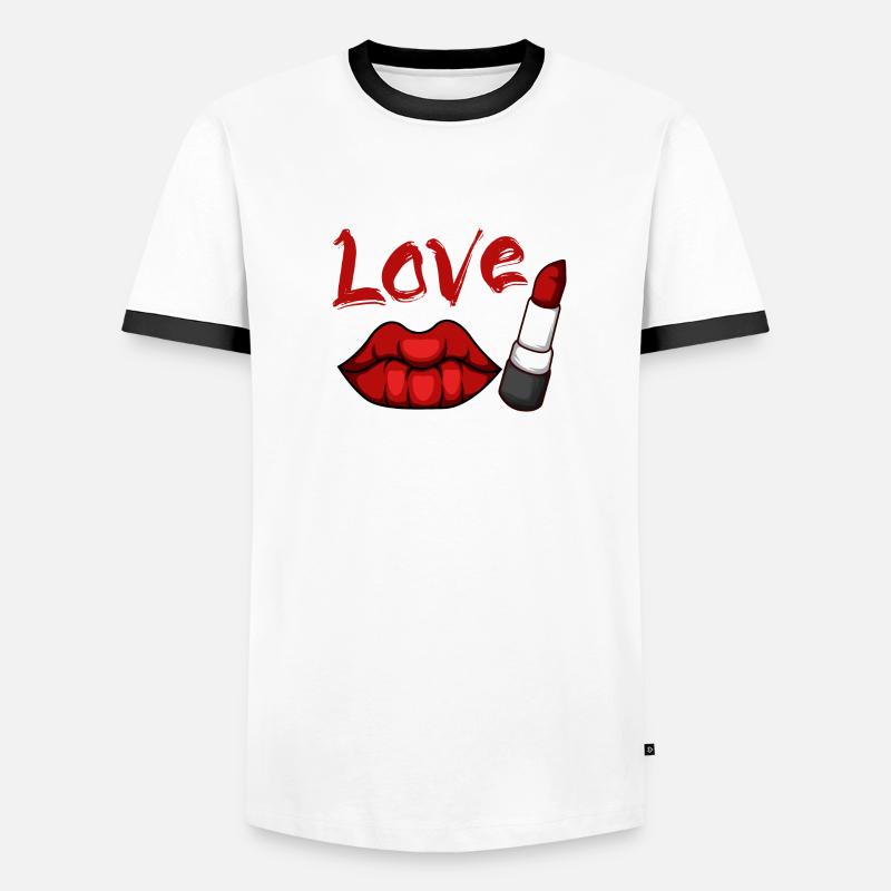 Liebeslippenstift Verführerische oder charmante Da Männer Kontrast-T-Shirt