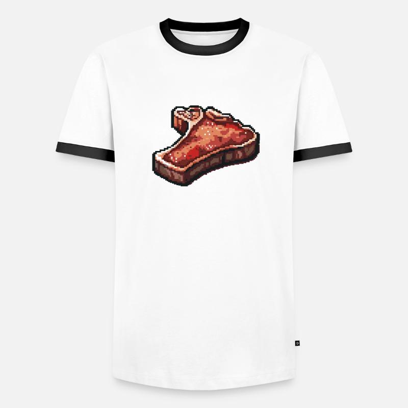 Filet de bifteck Pixel Icon T-shirt contrasté Homme