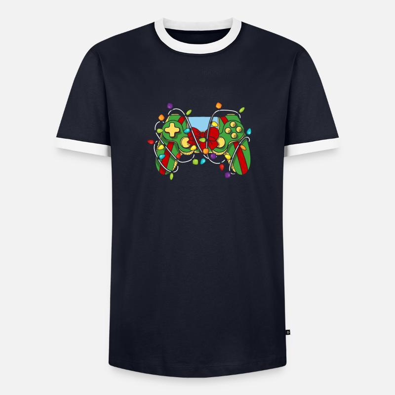 Christmas Gaming Controller - Männer Kontrast-T-Shirt - undefined