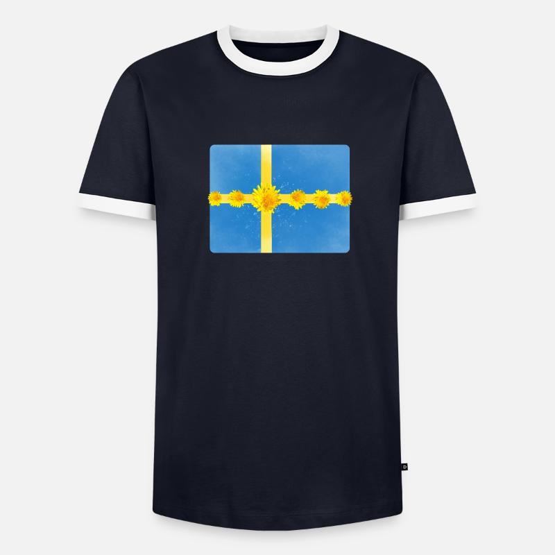 Suède Fleurs Solstice d’été T-shirt contrasté Homme