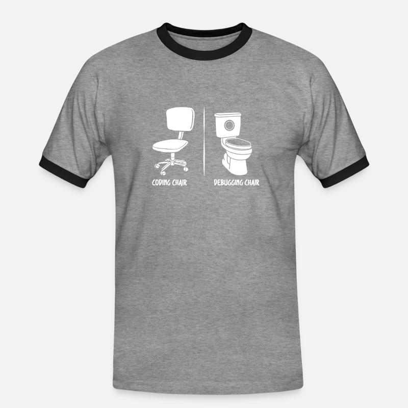 Debugging-Stuhl lustige Programmierer Geschenk - Männer Kontrast-T-Shirt - Grau meliert/Schwarz