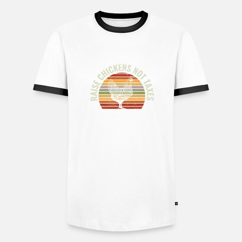 Élever des poulets, pas des impôts T-shirt contrasté Homme