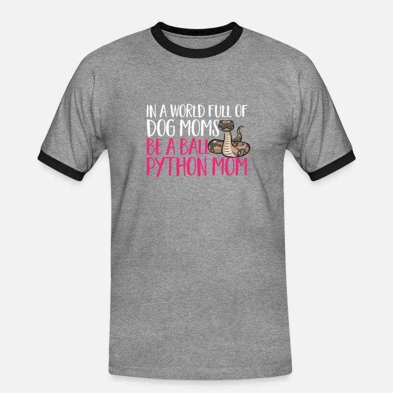 Ball Python Schlange Königspython - Männer Kontrast-T-Shirt - Grau meliert/Schwarz