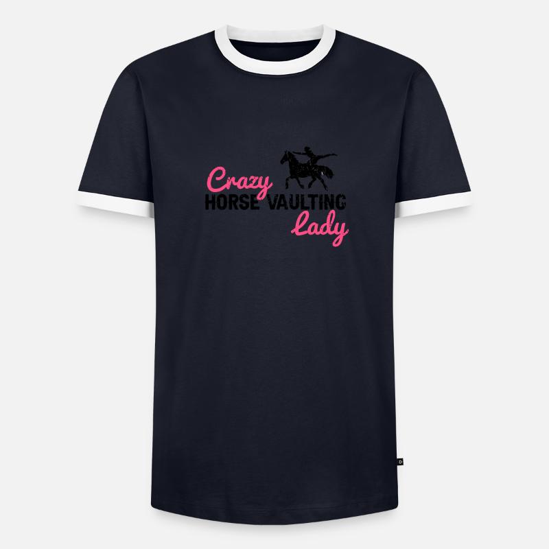 Conception acrobatique de voûte et cheval équestre T-shirt contrasté Homme