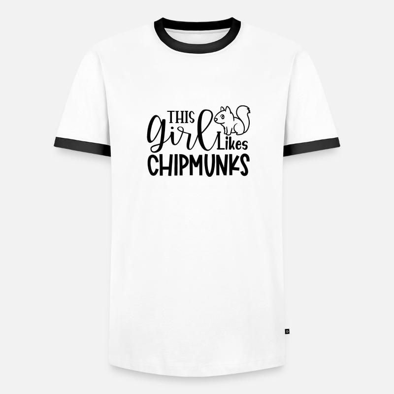 Mädchen mag Chipmunks Niedliches Eichhörnchen Männer Kontrast-T-Shirt