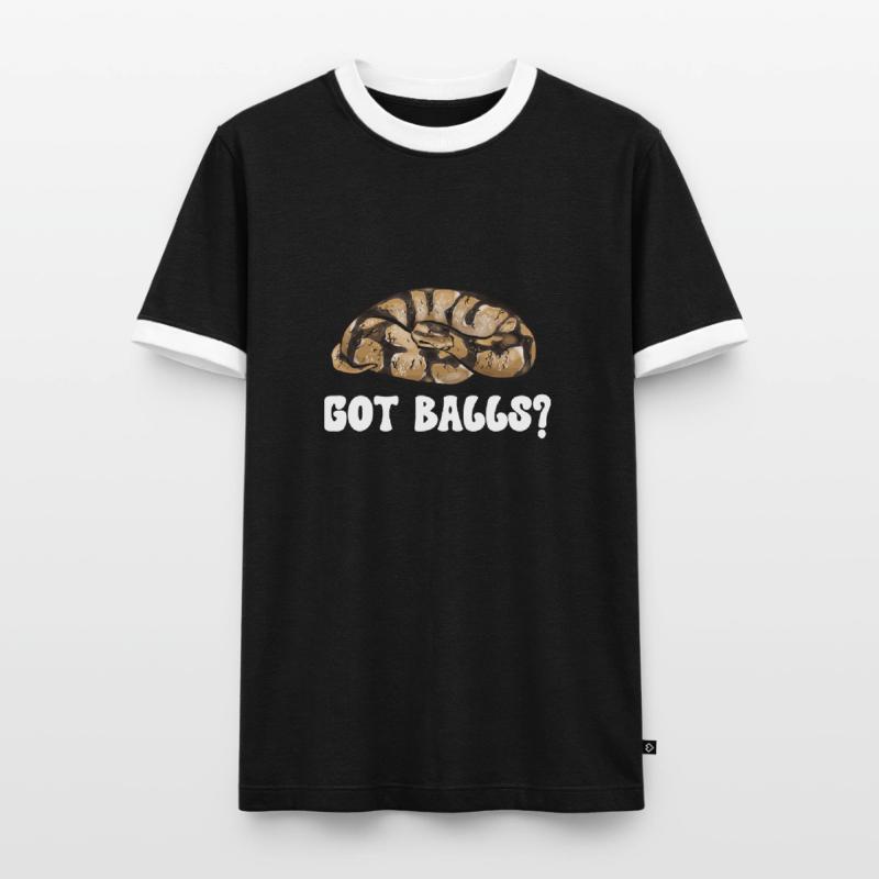 Ball Python Schlange Königspython Männer Kontrast-T-Shirt