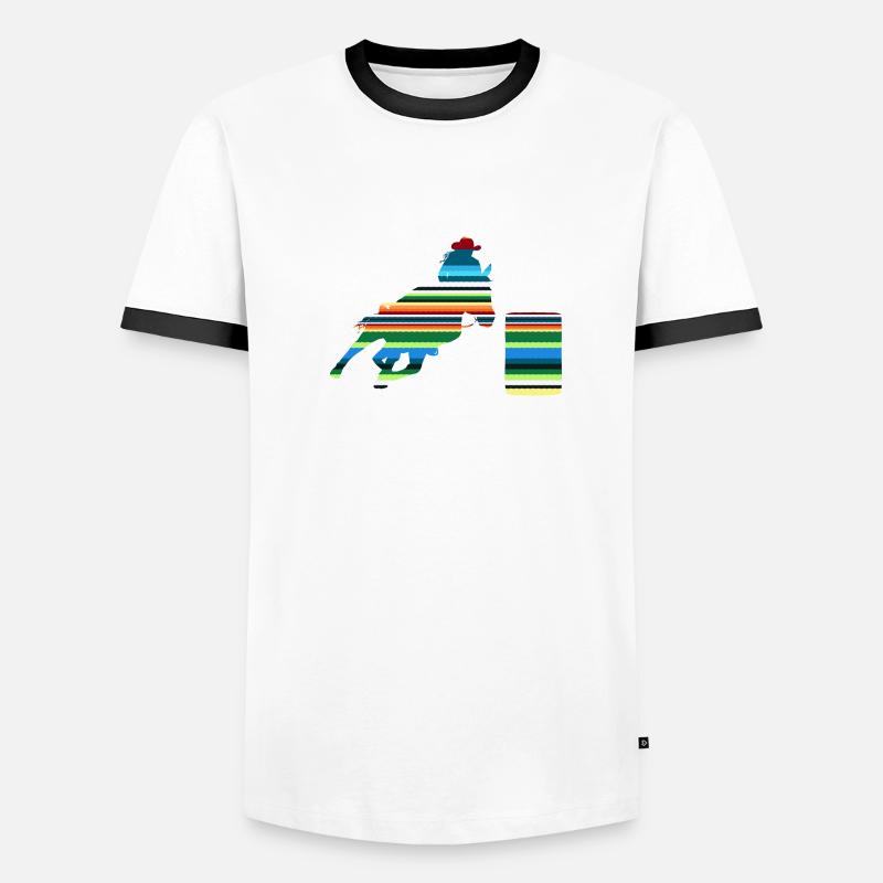 Cheval de course de barils de rodéo T-shirt contrasté Homme